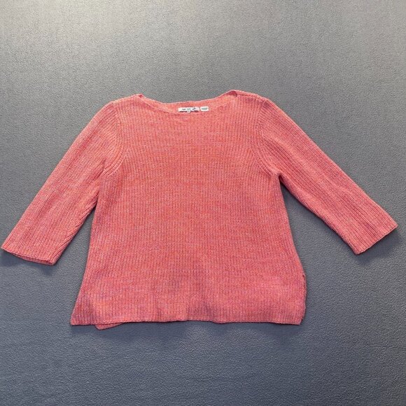 Eight Eight Eight Pink & Orange Sweater Top Women's Size XL 3/4 Sleeve,Casual - Picture 1 of 6